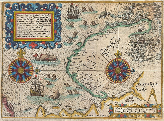 De Bry and de Veer Map of Nova Zembla and the Northeast Passage Geographicus Nova Zembla debry 1601