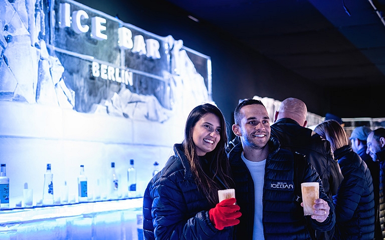 Posing in the icebar